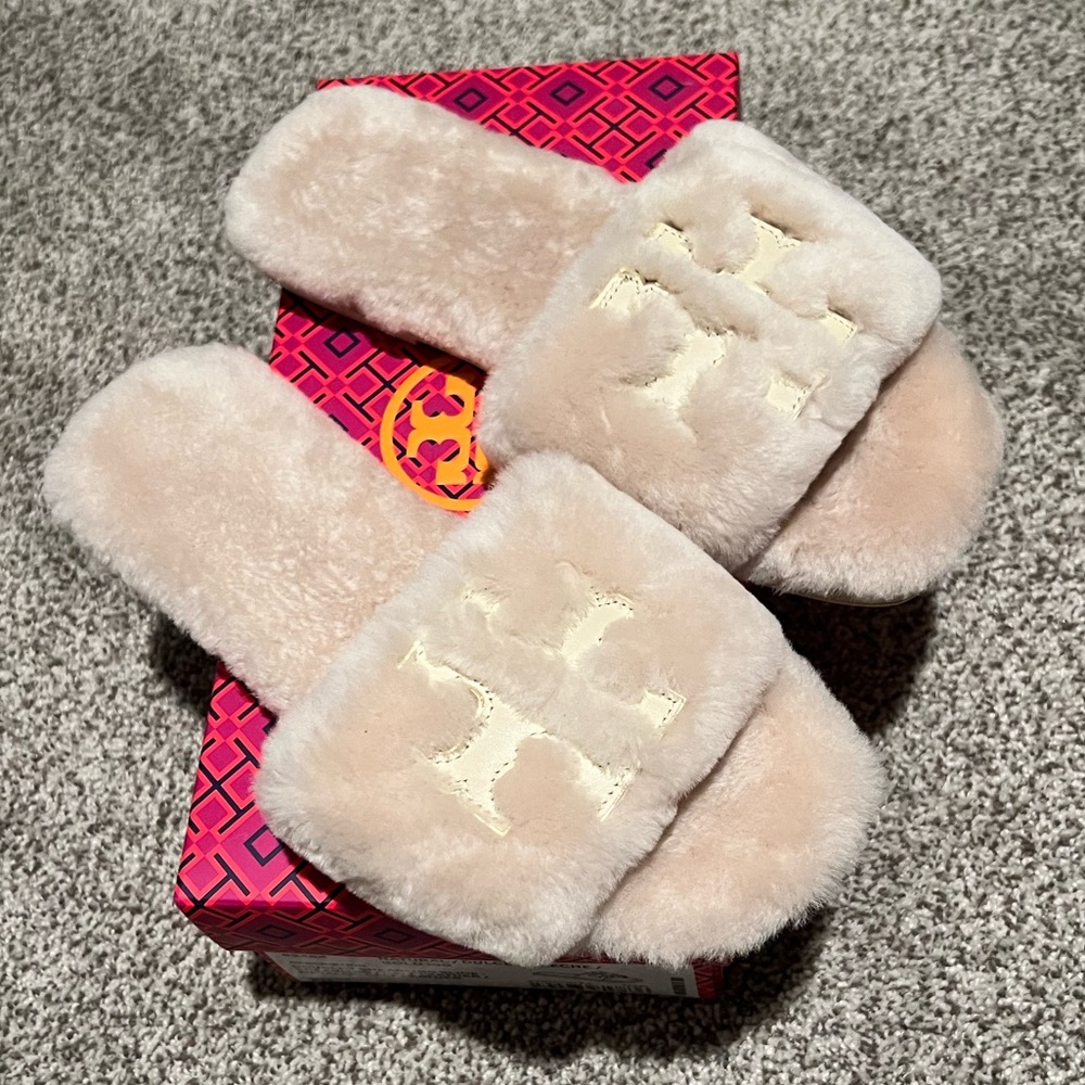 NWT Tory Burch Dublet Shearling Slide